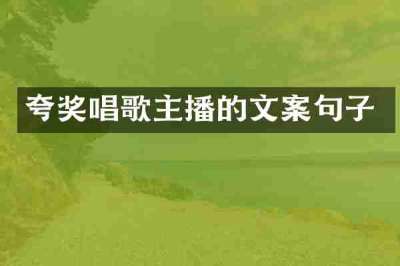 夸奖唱歌主播的文案句子