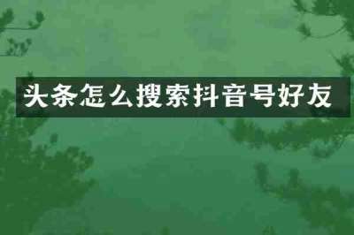 头条怎么搜索抖音号好友