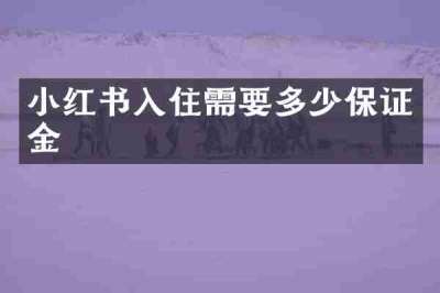 小红书入住需要多少保证金