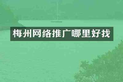 梅州网络推广哪里好找