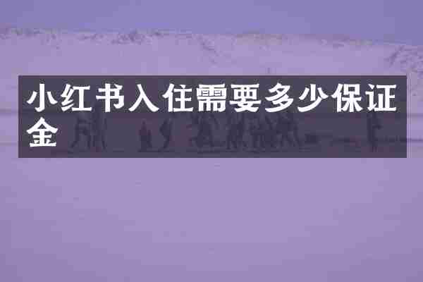 小红书入住需要多少保证金
