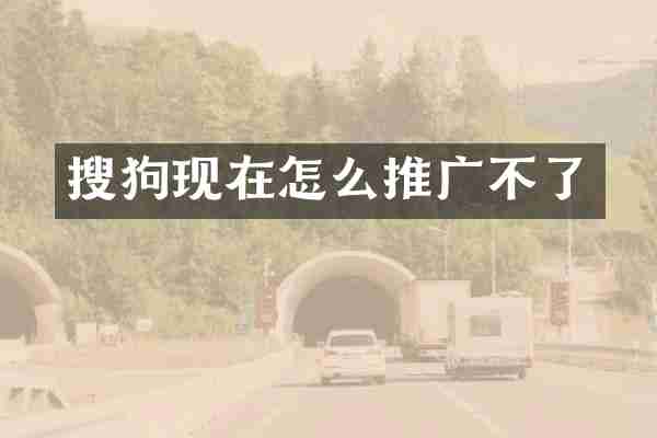 搜狗现在怎么推广不了