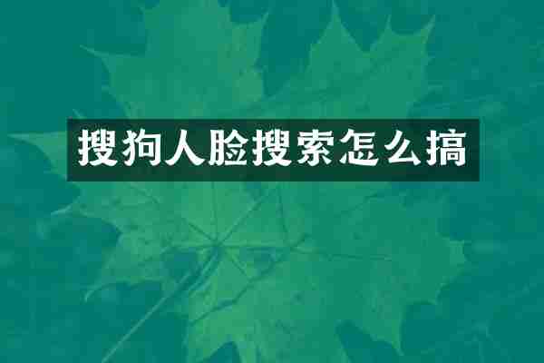 搜狗人脸搜索怎么搞