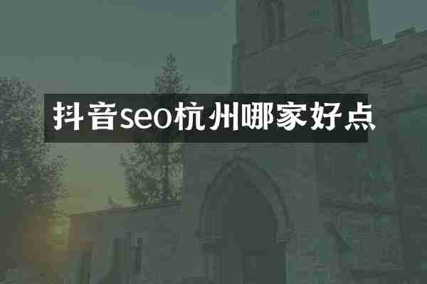抖音seo杭州哪家好点