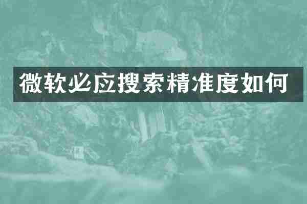 微软必应搜索精准度如何