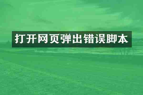 打开网页弹出错误脚本
