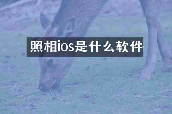 照相ios是什么软件