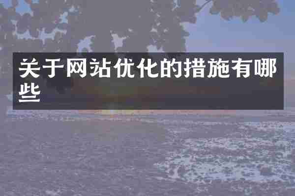 关于网站优化的措施有哪些