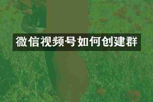 微信视频号如何创建群