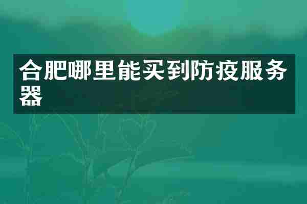 合肥防疫服务器