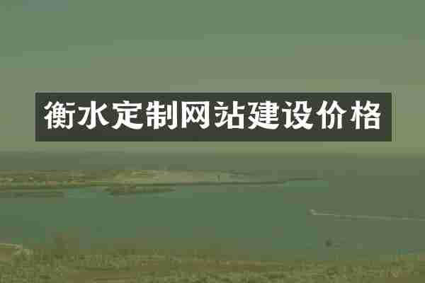 衡水定制网站建设价格