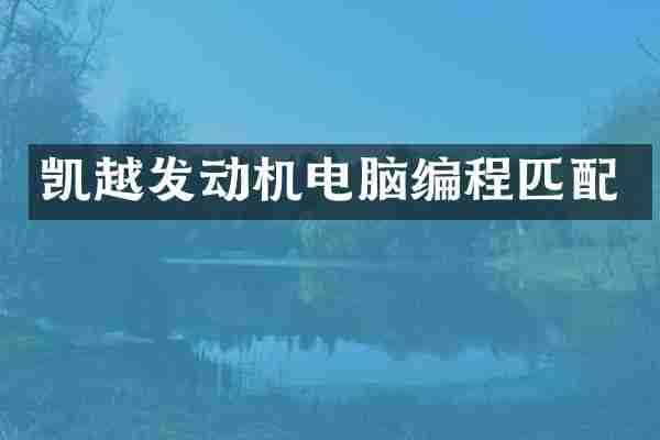 凯越发动机电脑编程匹配