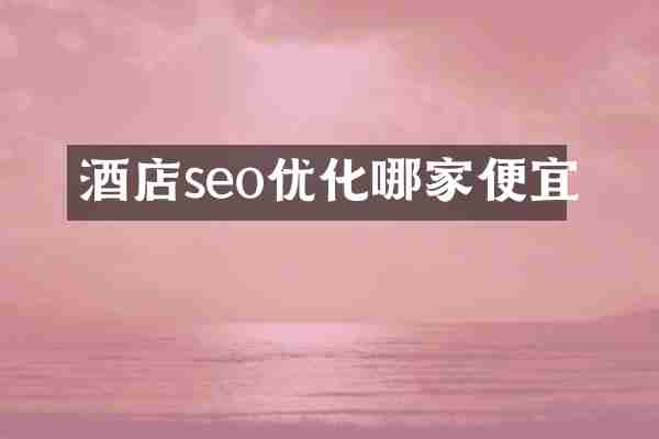 酒店seo优化哪家便宜