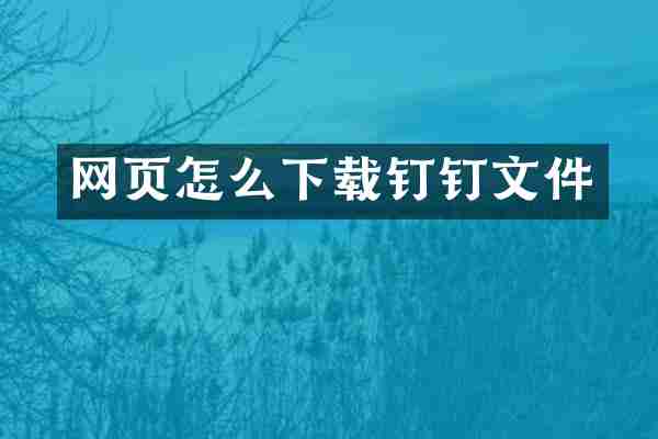 网页怎么下载钉钉文件