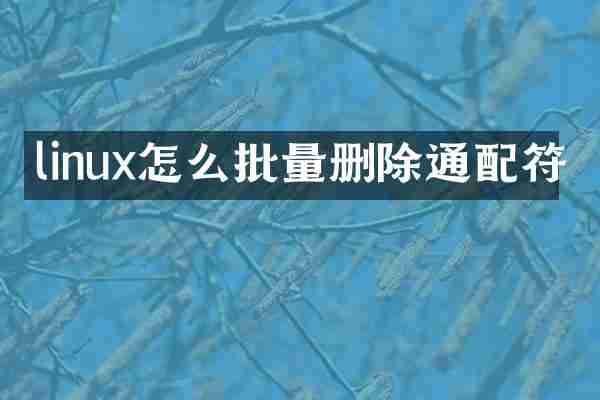 linux怎么批量删除通配符