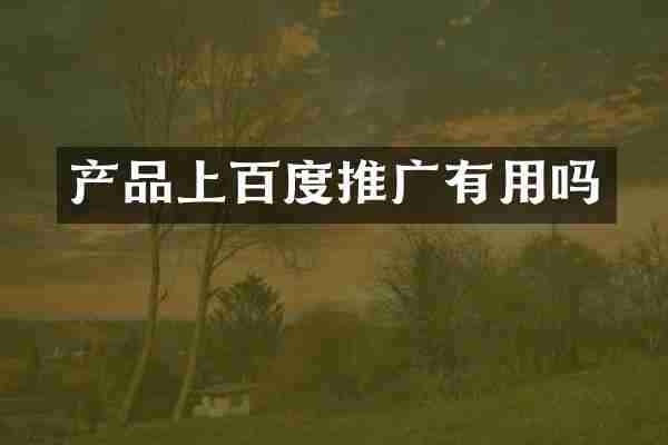 产品上百度推广有用吗