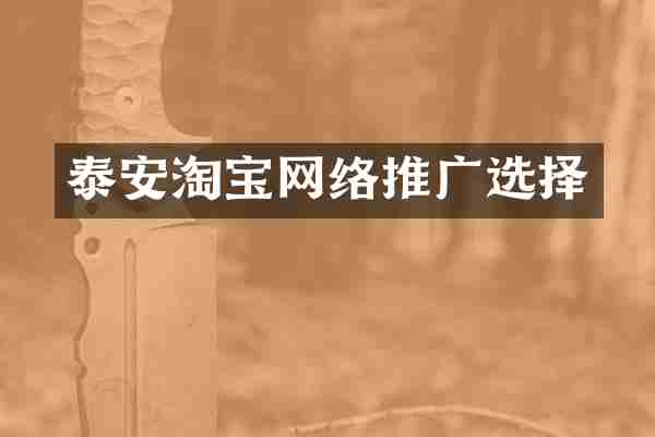 泰安淘宝网络推广选择