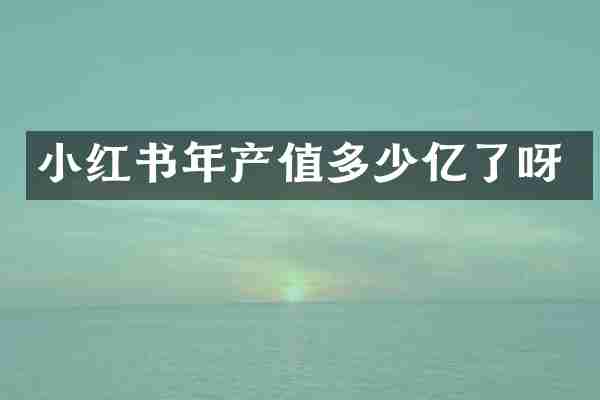 小红书年产值多少亿了呀