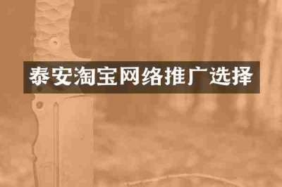 泰安淘宝网络推广选择