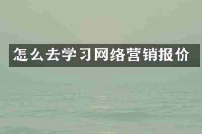 怎么去学习网络营销报价