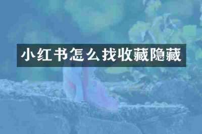 小红书怎么找收藏隐藏
