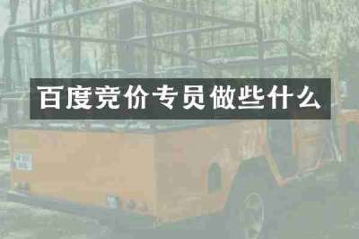 百度竞价专员做些什么