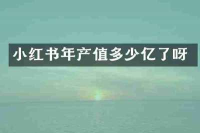 小红书年产值多少亿了呀