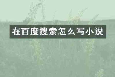 在百度搜索怎么写小说