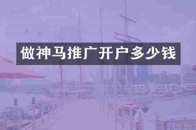 做神马推广开户多少钱