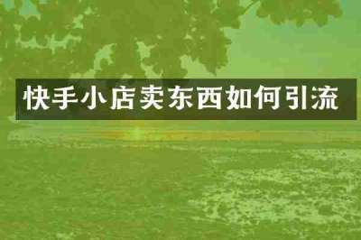 快手小店卖东西如何引流
