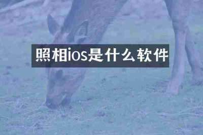 照相ios是什么软件