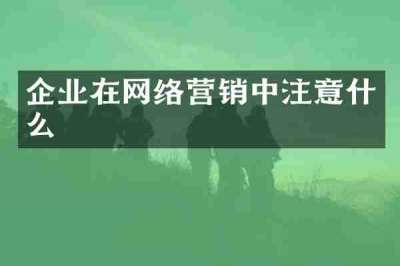 企业在网络营销中注意什么