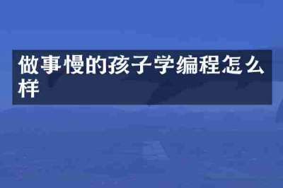 做事慢的孩子学编程怎么样