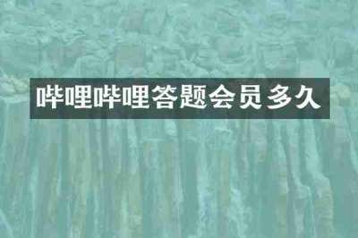 哔哩哔哩答题会员多久
