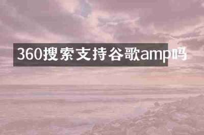 360搜索支持谷歌amp吗