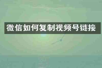 微信如何复制视频号链接