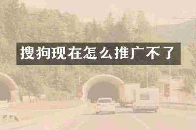 搜狗现在怎么推广不了