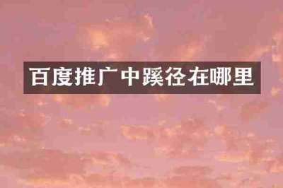 百度推广中蹊径在哪里