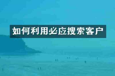 如何利用必应搜索客户