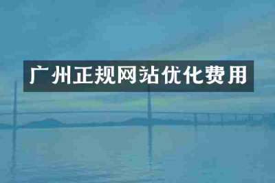 广州正规网站优化费用