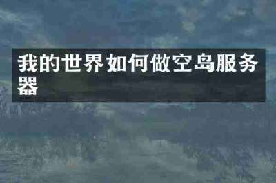 我的世界如何做空岛服务器