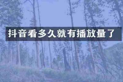 抖音看多久就有播放量了