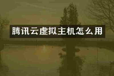 腾讯云虚拟主机怎么用
