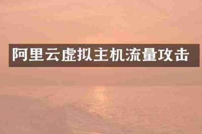 阿里云虚拟主机流量攻击