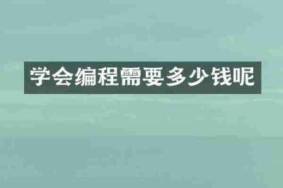 学会编程需要多少钱呢