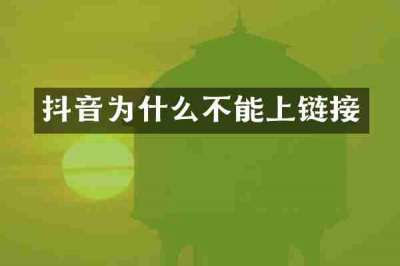 抖音为什么不能上链接