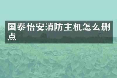 国泰怡安消防主机怎么删点
