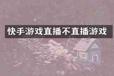 快手游戏直播不直播游戏