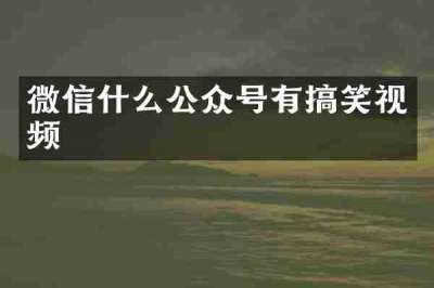 微信什么公众号有搞笑视频