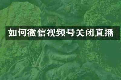 如何微信视频号关闭直播